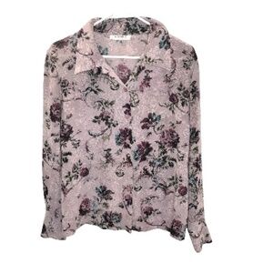 Floral Button Blouse Pink Romantic Cottagecore Top